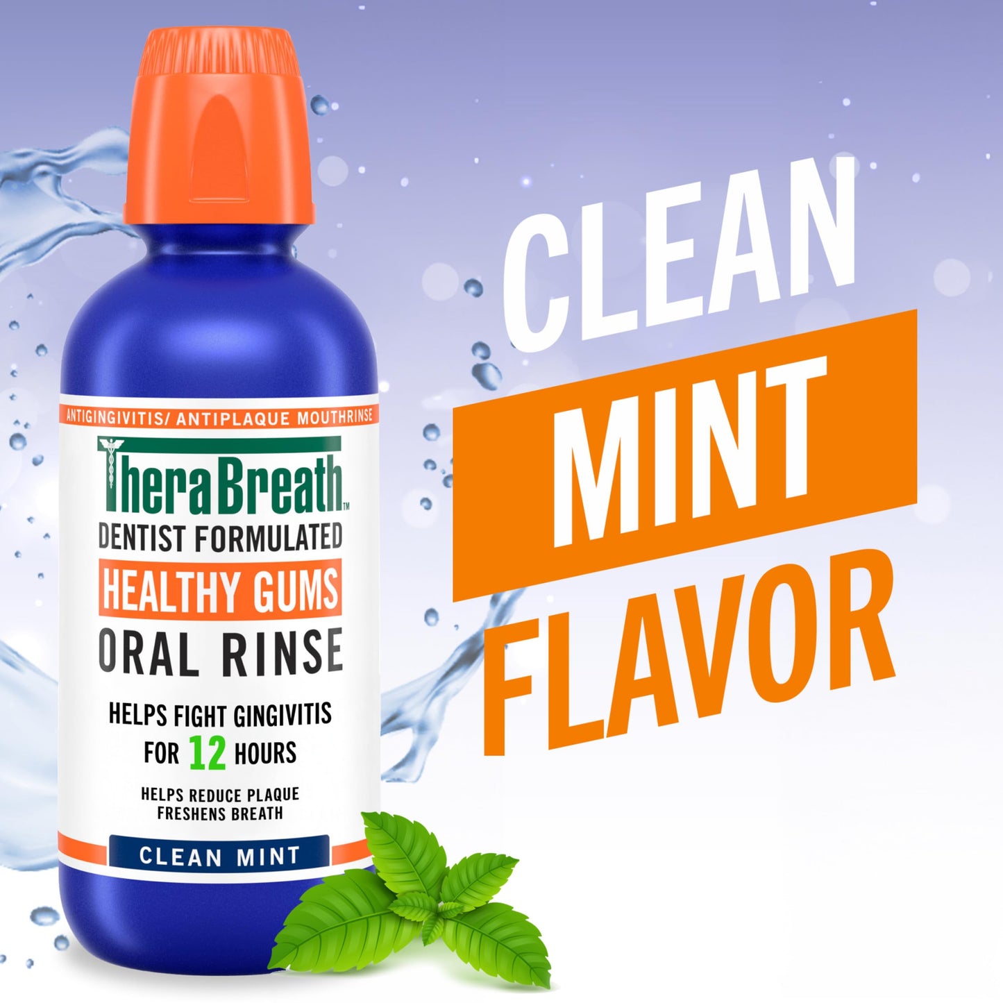 TheraBreath Healthy Gums Oral Rinse, Antigingivitis, Clean Mint Flavor, Dentist Formulated to Help Prevent Gingivitis and Support Gum Health, Alcohol Free, 1 Liter