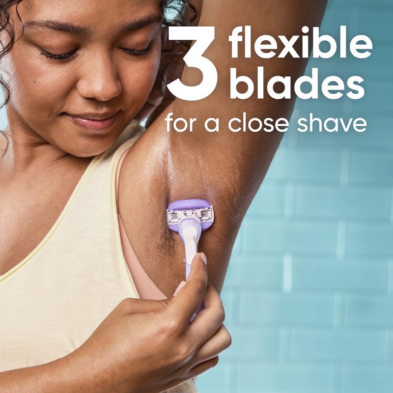 Gillette Venus ComfortGlide Touch of Vitamin E, Disposable Razor for Women, 3 Blades, Water-Activated Moisture Bars, 2ct