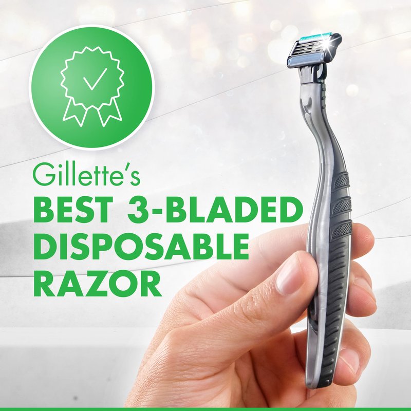 Gillette Mach3 Sensitive Razors for Men, Men’s Disposable Razors, Pivoting Head for Close and Comfortable Shave, 10 Count