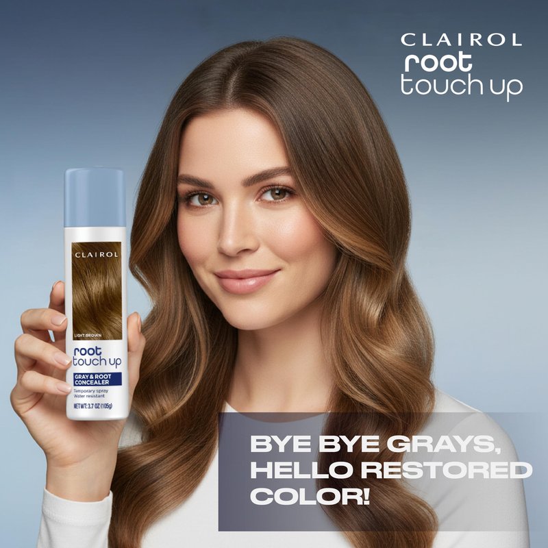 Clairol Root Touch-Up Temporary Hair Coloring Spray, Medium Brown Hair Color | Instant Natural-Looking Gray Root Coverage | Ammonia Free | Lightweight Formula | Pack of 1