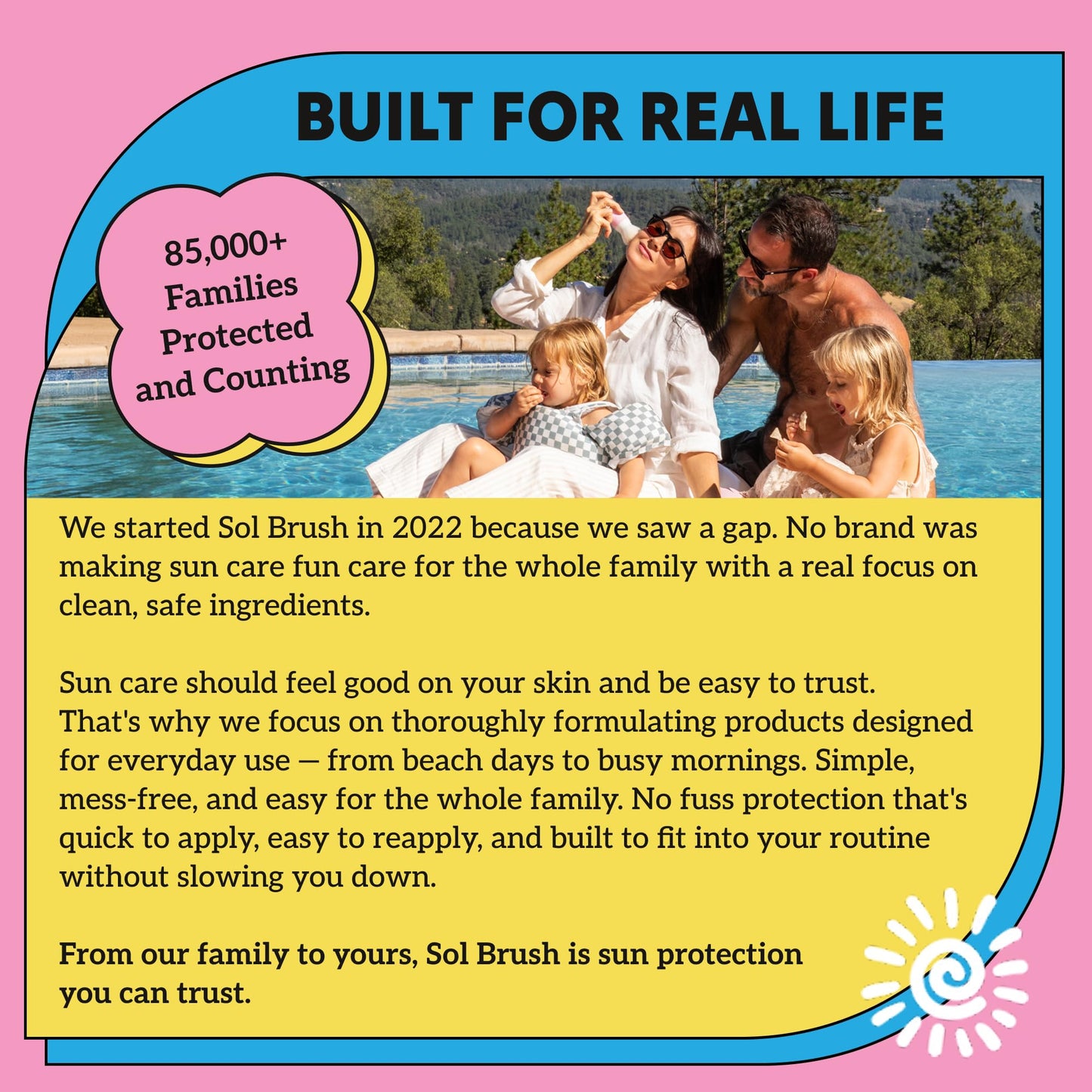 Sol Brush SPF 50 Mineral Sunscreen Powder, Broad Spectrum UVA/UVB Protection Sunscreen, Mess Free Brush On Applicator, Clean & Cruelty Free, Water Resistant (80 Minutes), Pink, Fair