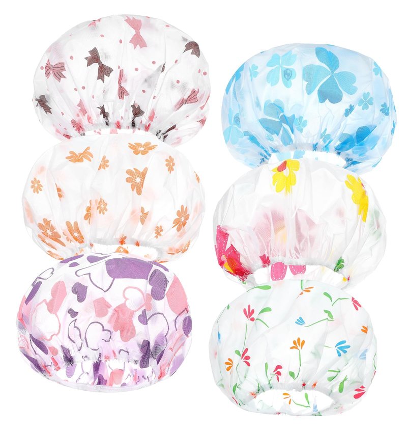 Kids Shower Cap, 6 Pcs Reusable Shower Cap for Kids for Girls, Toddler (6 Colors)