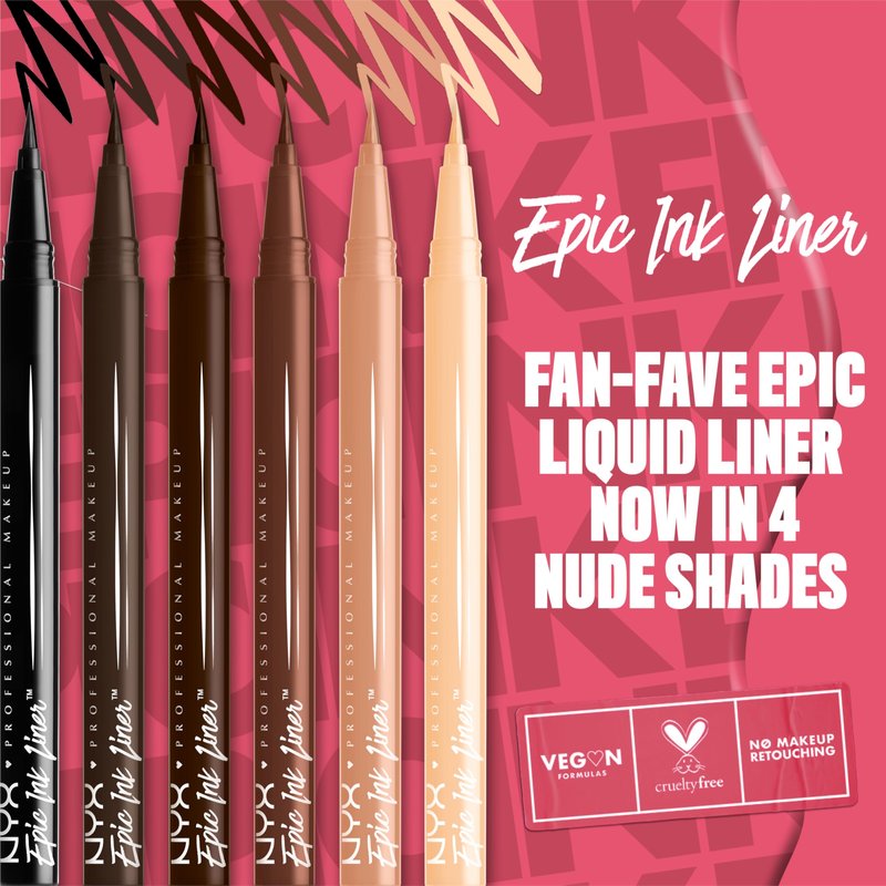 NYX PROFESSIONAL MAKEUP Epic Ink Liner, Waterproof Liquid Eyeliner with Vegan Formula - Milk Chocolate (Brown Matte)