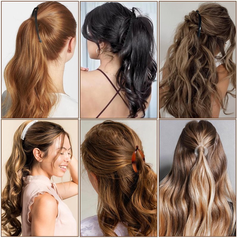 ELLOPH 15pcs Banana Clip Hair Clips for Women, Banana Claw Clip for Volumizing Thick Thin Curly Hair Styling Accessories, 5 Styles Retro Ponytail Bun Holder Jaw Gifts