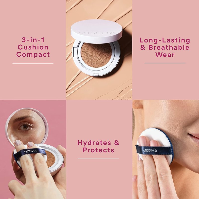 MISSHA Magic Cushion Foundation - No.23 Natural Beige | Flawless Coverage & Dewy Finish for All Skin Types