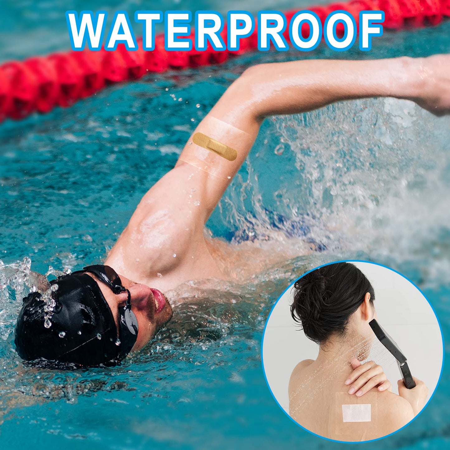 Hion Tattoo Aftercare Waterproof Bandage (F.D.A Approved) Transparent Film Dressing 50 Pre-Cut Sheets4 x 4 Inch Tattoo Cover Up Tape Second Skin Adhesive Bandage Wound Cover for Swimming Shower Shield