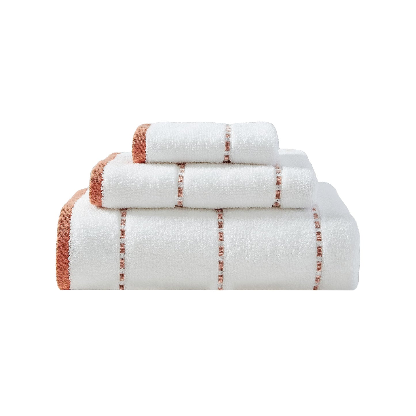 Tommy Bahama - Bath Towels, 100% Soft & Absorbent Cotton, Low Linting & Fade Resistant, Medium Weight Bathroom Towels (Ridley Solid Orange, 3 Piece)