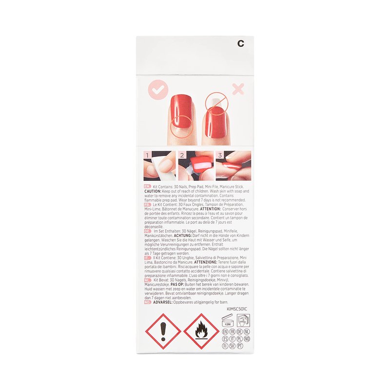 KISS imPRESS Press-On Manicure, Believe, Short Length Square, with PureFit Technology, Includes Prep Pad, Mini File, Cuticle Stick, and 30 Fake Nails