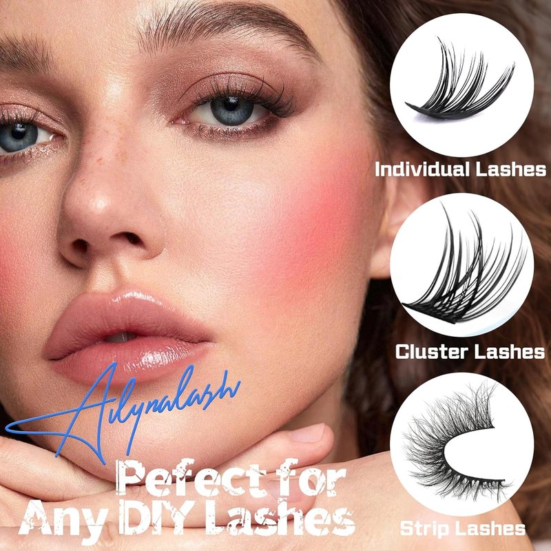 Lash Cluster Glue - 150H Super Strong Hold Waterproof Bond | 2-in-1 Quick Dry, Latex-Free, Black (5ml + 5ml)
