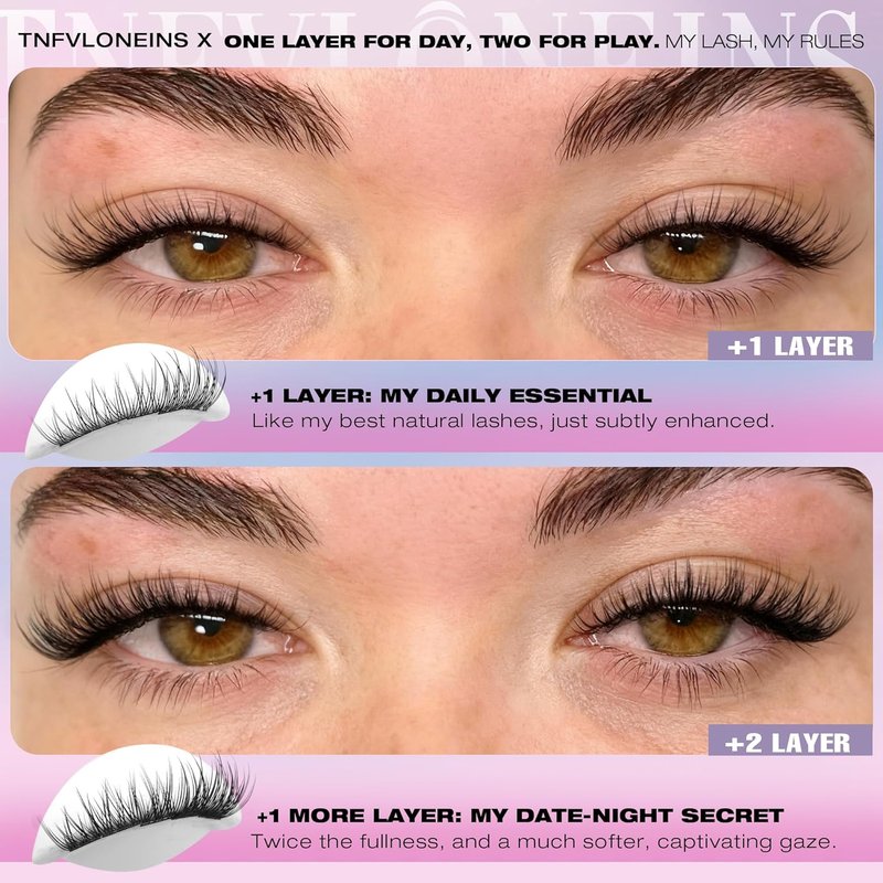 Natural Lash Extension Kit - 168 Pcs Wispy Eyelash Clusters with Bond & Seal Glue | 9-12MM Individual Lashes