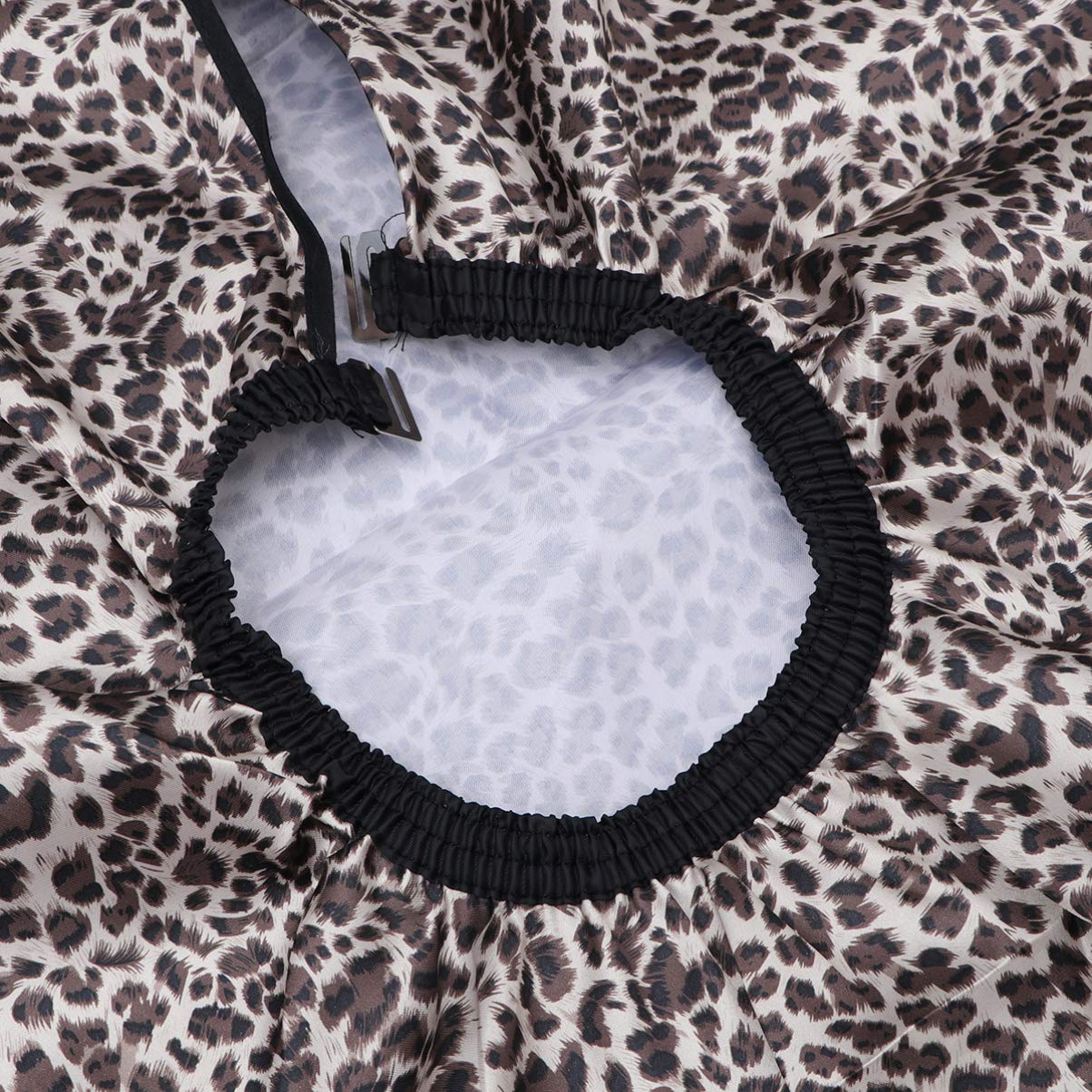 SUPVOX Leopard Print Hairdressing Cloth Hair Cutting Cape Waterproof Salon Styling Apron 63X57 Inch Adjustable Drape for Hair Dye Perm and Grooming