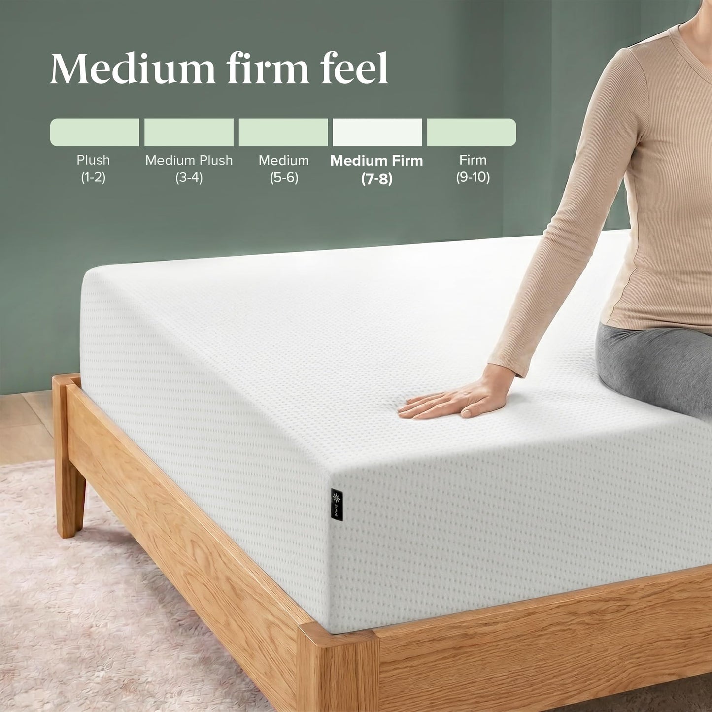 Zinus 6 Inch Full Green Tea Memory Foam Mattress [New Version], Fiberglass Free, Medium Firm Feel, Zoned Pressure Relief, Certified Safe Foams & Fabric, Mattress in A Box