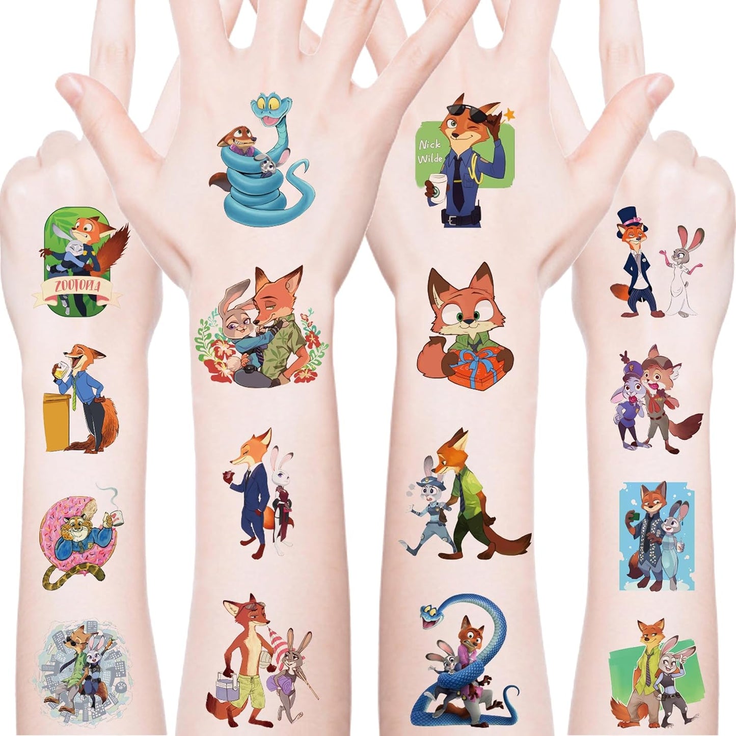 Zootopia | 20 Pcs Temporary Tattoos for Teens - Fun Birthday Party Favors & Decorations