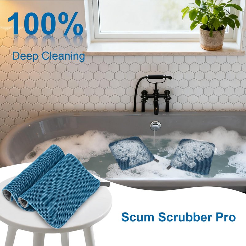 outtip Hot Tub,Bathtub Surface Cleaner Towels,Spa Scum Remover & Cleaning Tools,Absorbs Oils & Grime Accessories,Non-Scratch Surface Cleaner for Jacuzzi,Spa,Shower (12"x12")