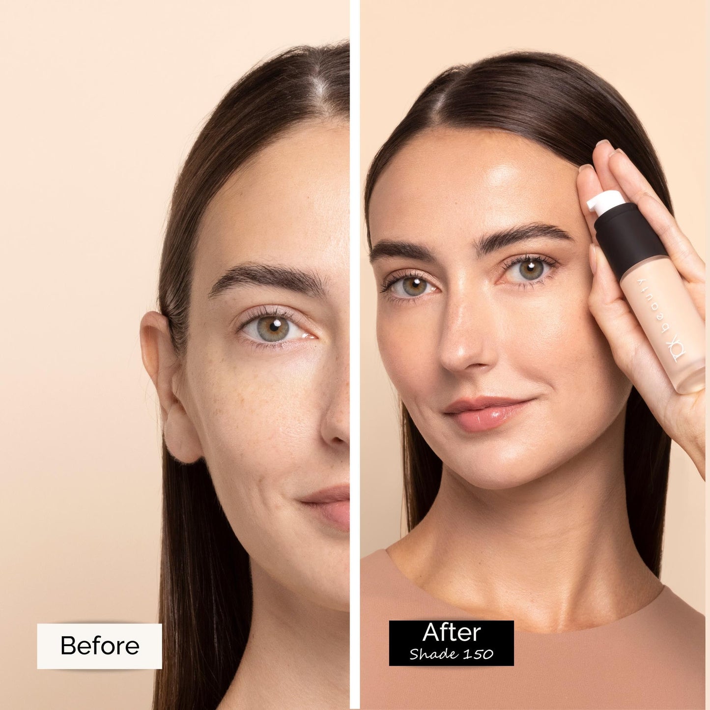 TOK Beauty - Neive Serum Foundation + Concealer, Skincare Hybrid | Weightless, Buildable-Medium Coverage | Vegan, Designed for Sensitive Skin (150 - Light With Cool Pink Undertones; 20ml)