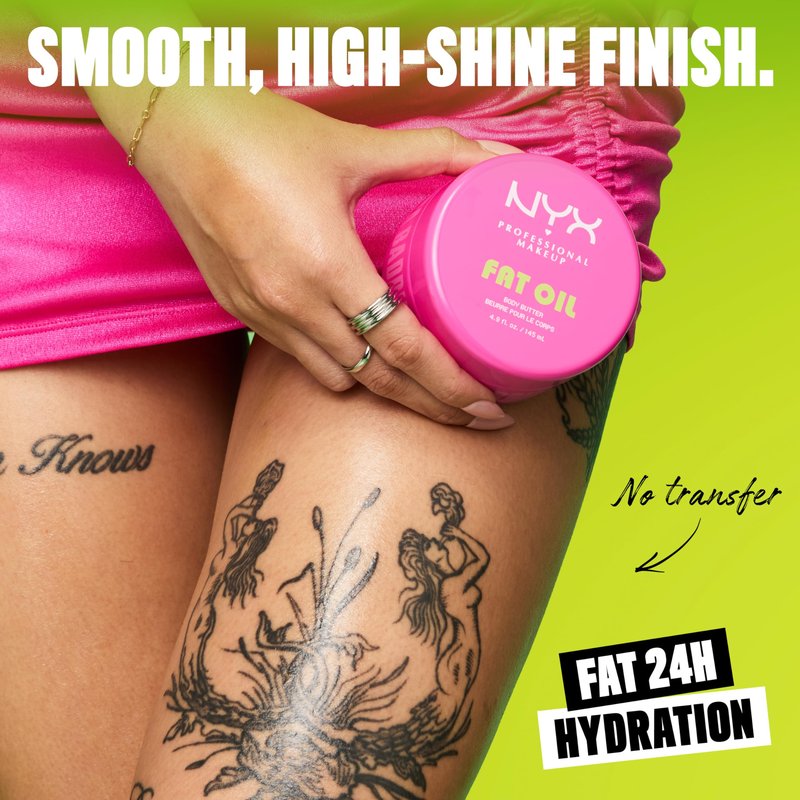 NYX PROFESSIONAL MAKEUP Fat Oil Body Butter in Suga Baddie, Vanilla Scented Body Cream with Avocado Oil and Shea Butter for 24 HR Hydration, Fast Absorbing, Whipped Formula, Vegan & Cruelty-Free