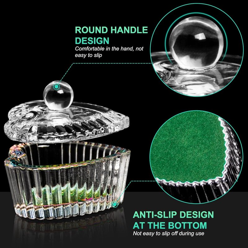 AORAEM Dappen Dish Set - 2PCS Acrylic Liquid Powder Monomer Cups with Lids for Nail Art
