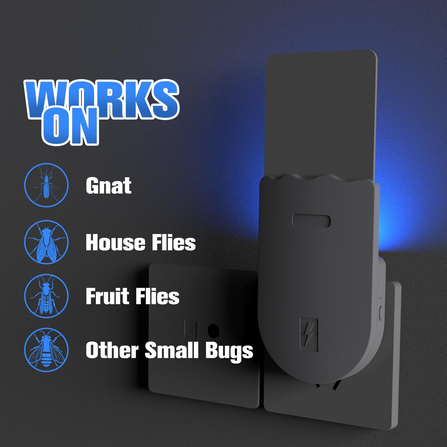 Solarush Indoor UV Fly Trap – Silent Gnat & Fruit Fly Catcher with Night Light, 400 sq. ft Coverage