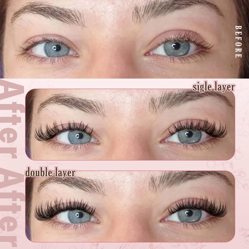 Goddvenus Lash Clusters Wispy Lashes Clusters Like Eyelashes Extension in Salon Natural DIY Cluster Eyelash Extensions for 5-7 days 9-16mm D Curl Fluffy DIY Individual Lashes (192pcs D Curl)