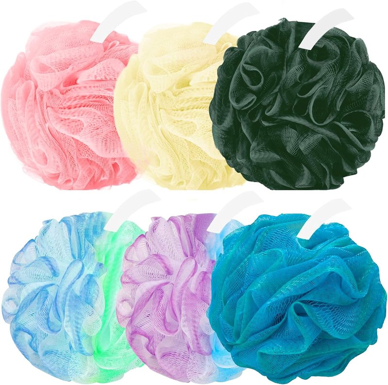 Amazerbst Shower Loofah - 6 Pack Bath Sponge Body Scrubber for Men & Women | Soft & Exfoliating