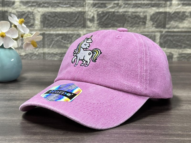 Horpe Kid Unicorn Gifts for Girls, Rainbow Mythical Creature Baseball Cap for Child, Adjustable Embroidered Washed Pink Hat for Birthday, Party