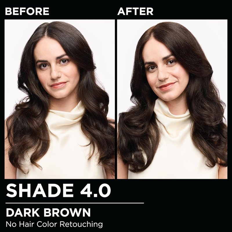 Garnier Olia Hair Color - Ammonia-Free Permanent Dye for 100% Gray Coverage | 4.0 Dark Brown, 2 Count