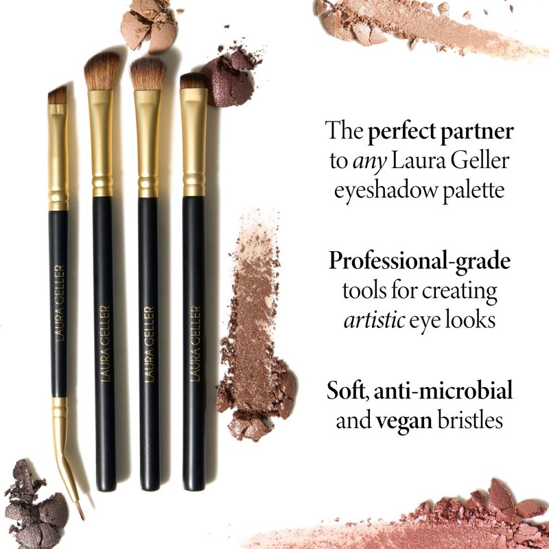 LAURA GELLER NEW YORK Cosmetic Professional Makeup Brushes - Cruelty-Free - 18 Shadow Skills Eyeshadow Brushes (4 Pack)
