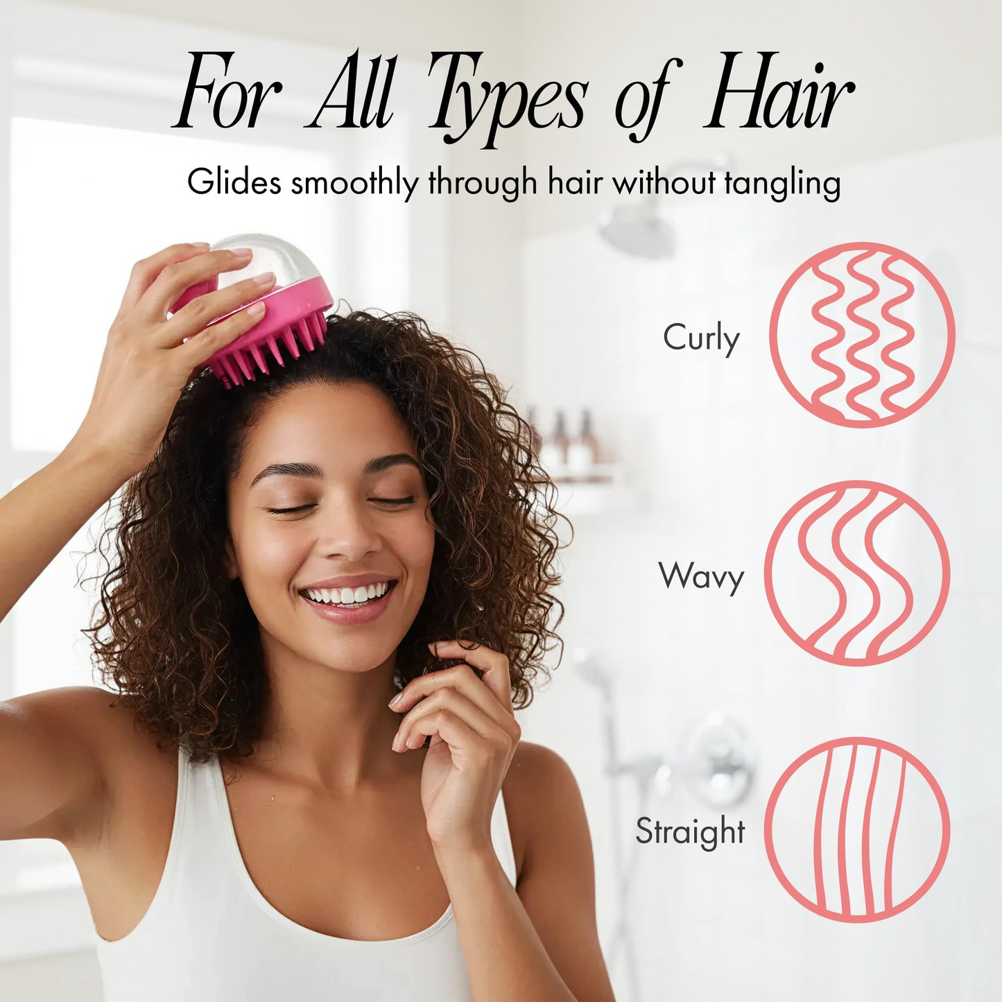 Spa Savvy Scalp Massager, Handheld Head and Temple Scrubber Brush for Hair Stimulation
