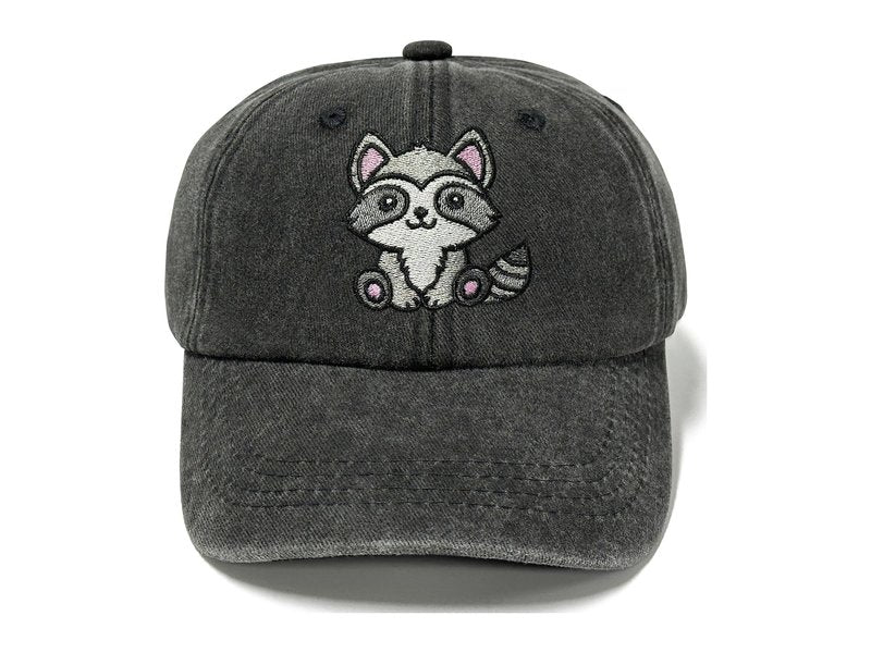 Horpe Raccoon Gifts for Kid Child, Cartoon Woodland Animal Hat for Boys and Girls, Adjustable Embroidered Forest Baseball Cap for Outdoor Adventures