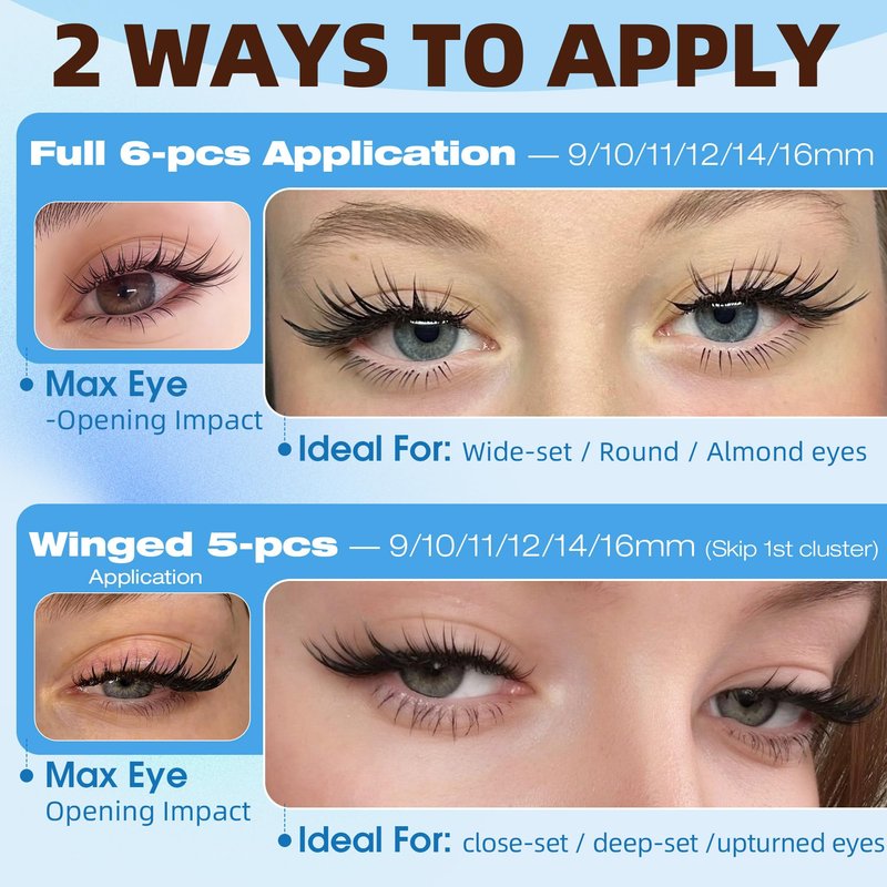 Fox Eye Lash Clusters Manga Eyelash Clusters Wispy Cluster Eyelash Extensions Spiky Cat Eye Lashes Vixen Lash Cluster Pre-Mapped Left Right Eyelash Extensions by Eefofnn