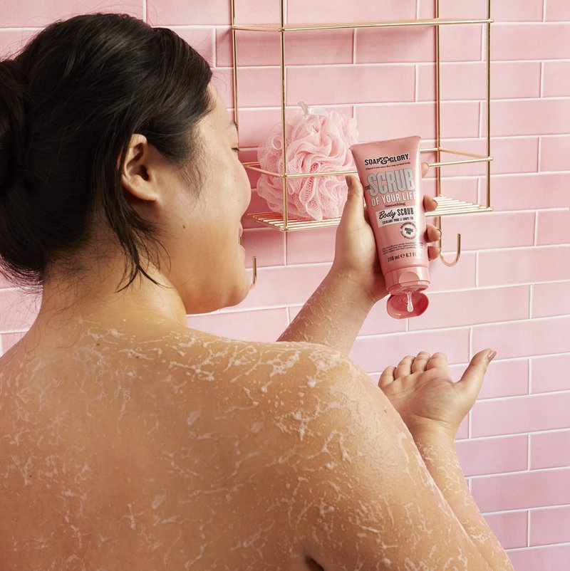 Soap & Glory Original Pink The Scrub Of Your Life Exfoliating Body Scrub - Smoothing & Buffing Vegan Scrub - Rose & Bergamot Body Polish with Shea Butter & Vitamin E (200ml, 2 pack)