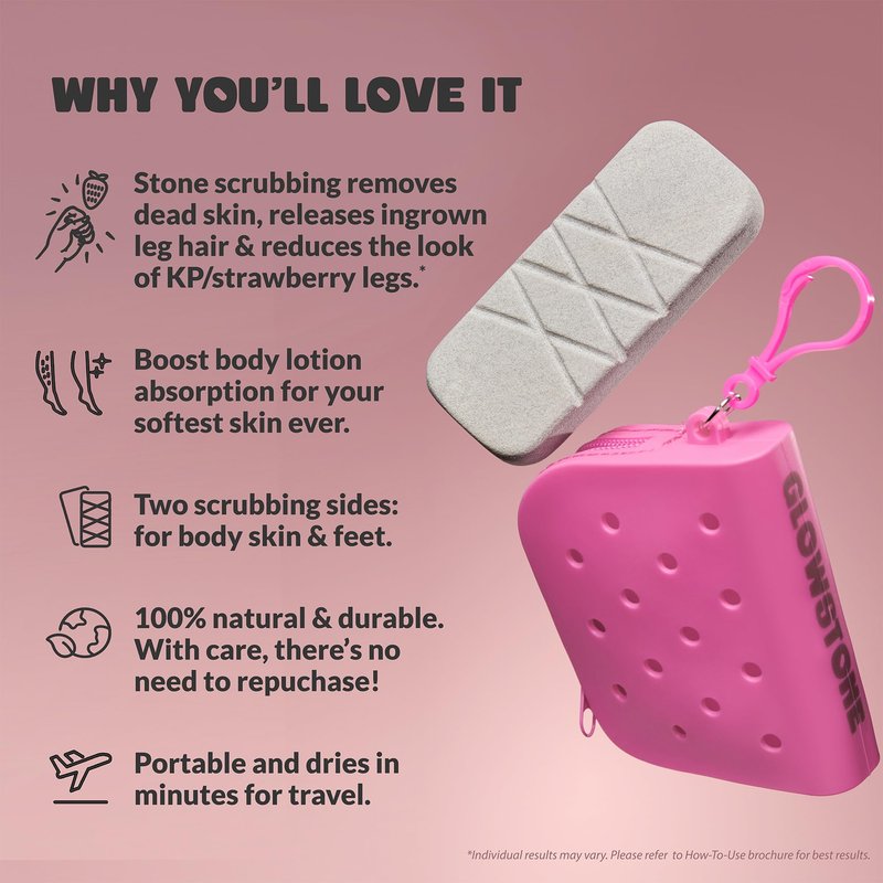GET EVEN LEG SCRUB: Stone Body Scrub & Leg Exfoliator for Ingrown Hair, Strawberry Legs - Exfoliating Stone for Body, KP Bump, Dead Skin Remover - Stone Body Scrubber for Dry Skin, Feet, Heels