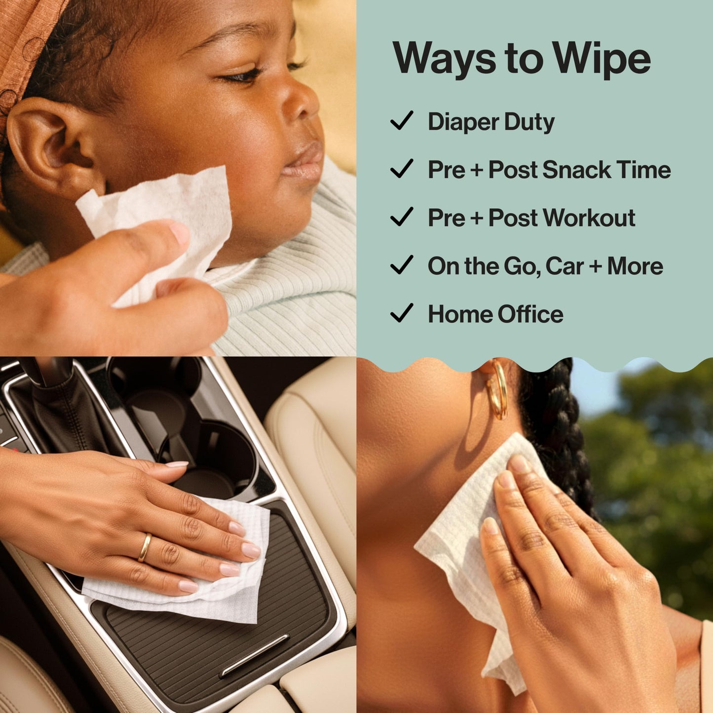 The Honest Company Hypoallergenic Multi-Use Baby Wipes for Sensitive Skin, Geo Mood, 60 Count