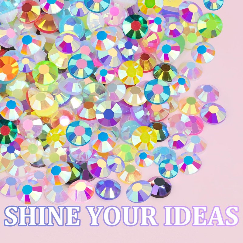 Jelly Rhinestones for Bedazzling | 19200 Pcs 4mm & 5mm Multicolor Flatback Resin Gems for DIY Crafts