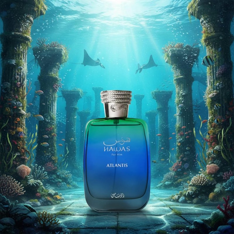 Rasasi Hawas Atlantis Eau de Parfum for Men - Fresh & Modern 100ml (3.4 oz) Fragrance