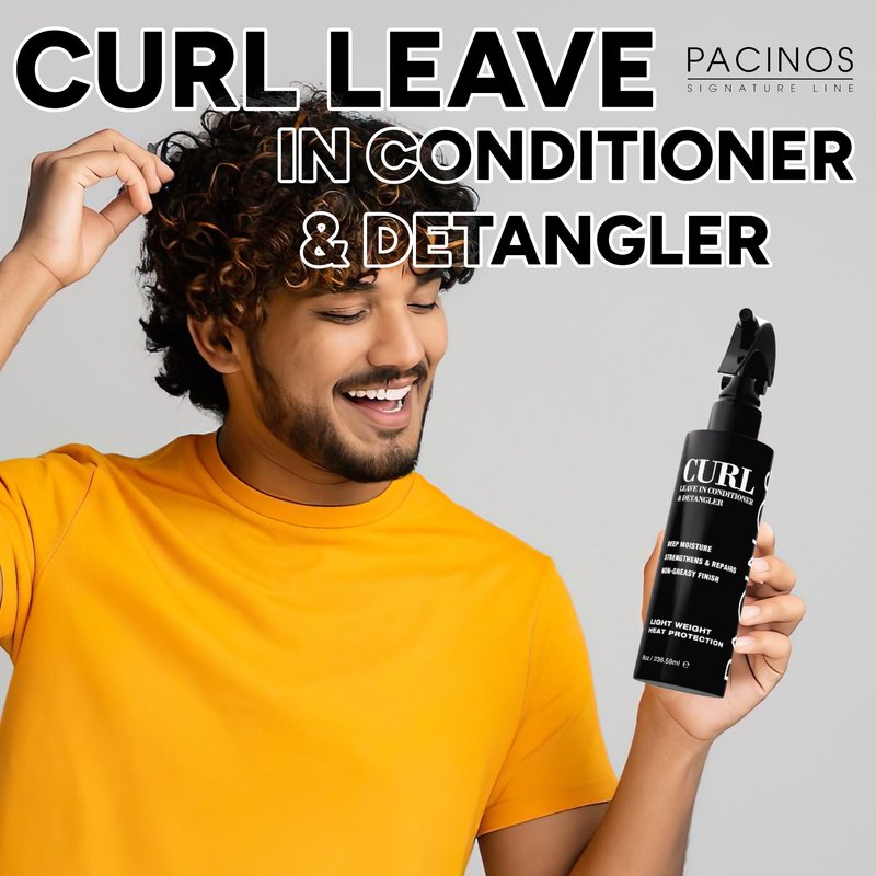 Pacinos Curl Leave In Conditioner and Detangler - Hydrating Curl Conditioner for Daily Use - Provides Frizz Control and Natural Shine - 8 oz