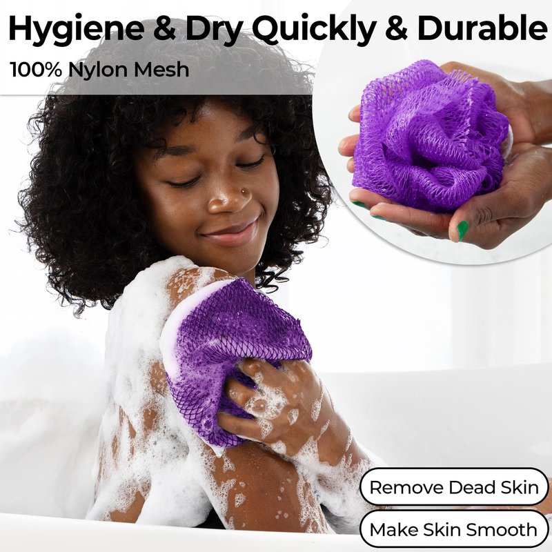 African Net Sponge Authentic - Real African Exfoliating Body Scrubber Sponge with Knots - Shower Washcloths for Exfoliator - Body Care Bathing Accessories