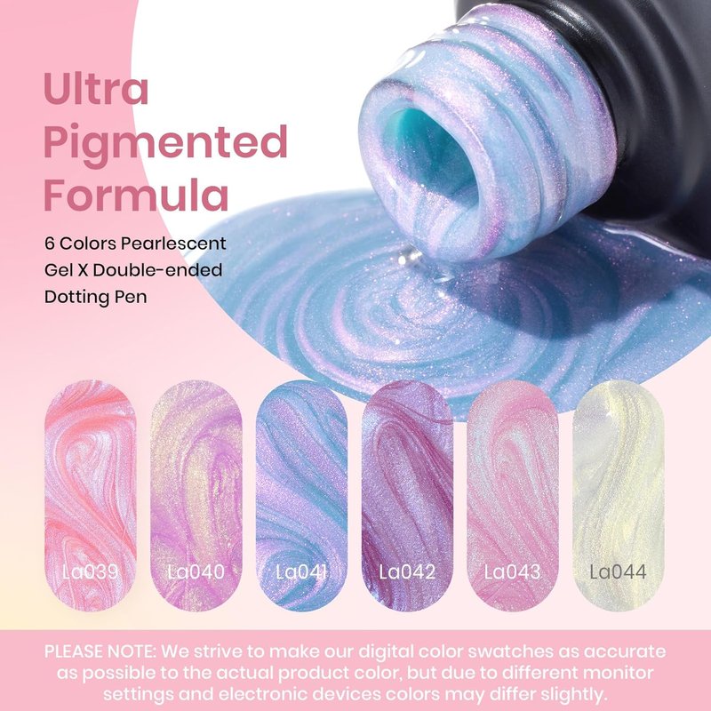 Beetles Pearl Gel Nail Polish - Shimmering Mermaid Colors for DIY Nail Art | 6 Soak Off Shades