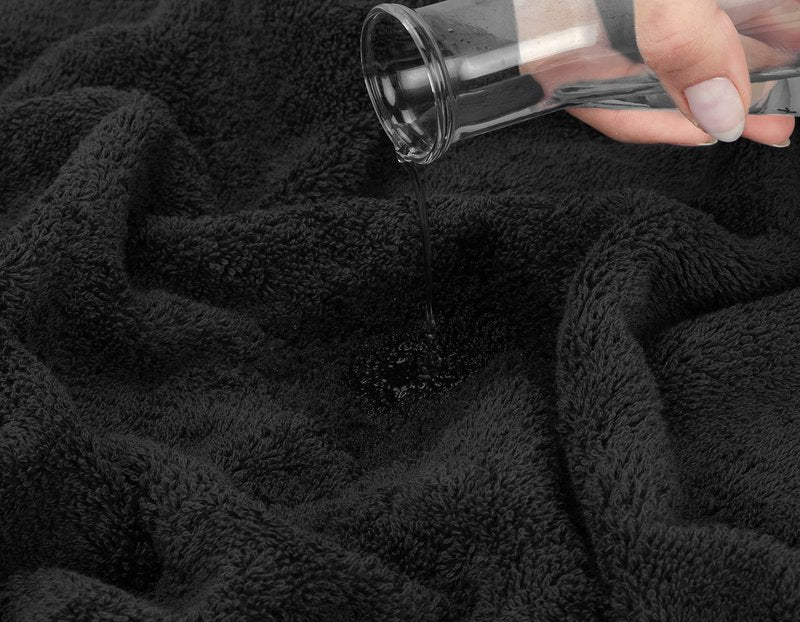 American Soft Linen Luxury Washcloths for Bathroom, 600 GSM 100% Cotton 4 Piece Turkish Wash Cloth Set, 13x13 in Soft Rags for Body and Face, Black Washcloths