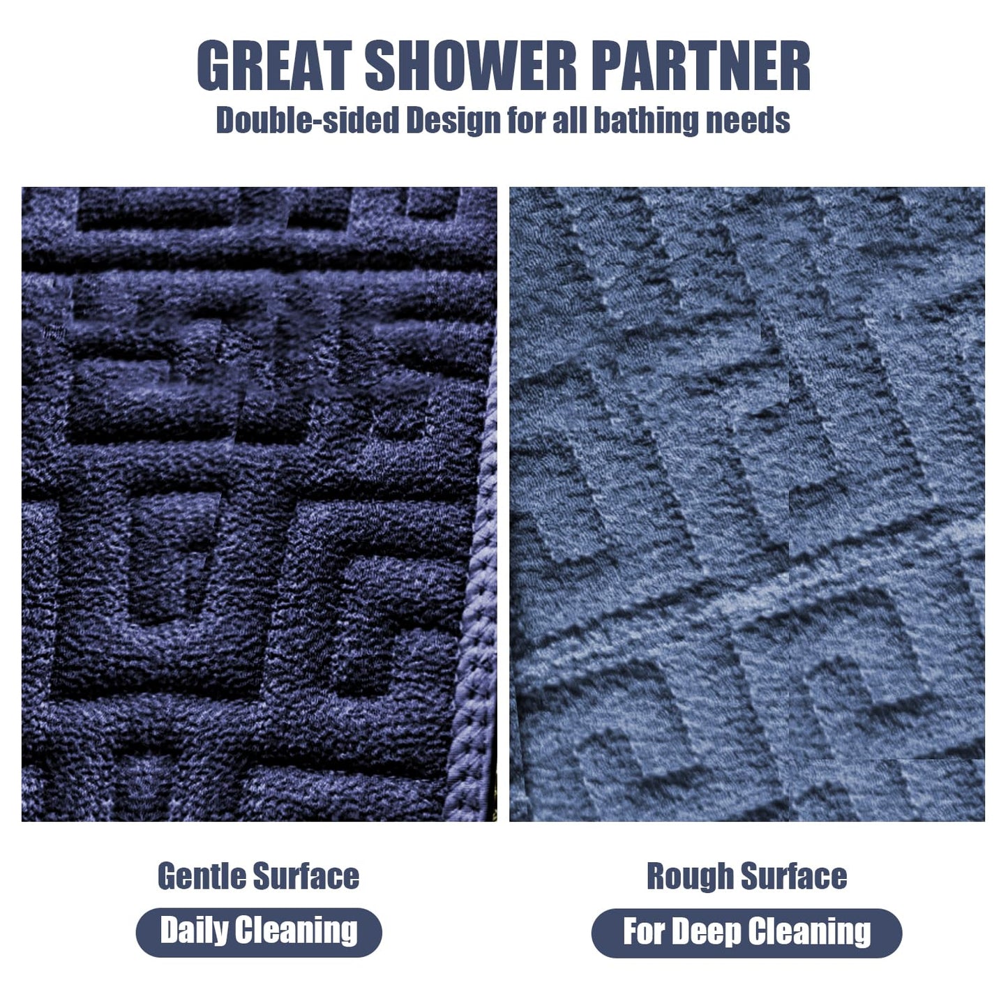 Back Scrubber for Shower for Women Men, 38 Inches Double-Sided Exfoliating Body Scrubber with Handles, Back Washer for Shower, Bath Scrubber for Body, Back Exfoliator Body Cleaner to Scrub Your Skin