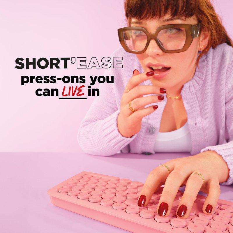 Sally Hansen Salon Effects Perfect Press-On Short'Ease Nails | Square Shape | Easy to Apply, Non-Damaging, Natural Look Vitamin E & B5 | 30 Nails, Nail Glue, Adhesive Tabs, File| Petite French