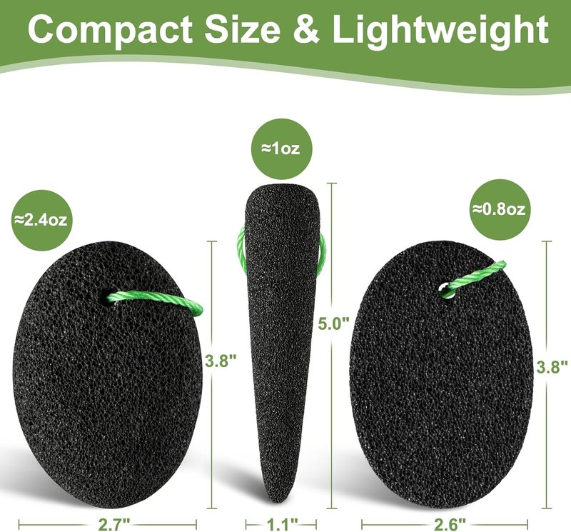 Pumice Stone for Feet, 3 Pack Natural Earth Lava Foot Callus Remover & Pedicure Exfoliator Tools for Heels, Soles and Toe Gaps, Foot Scrubber for Dry & Dead Skin