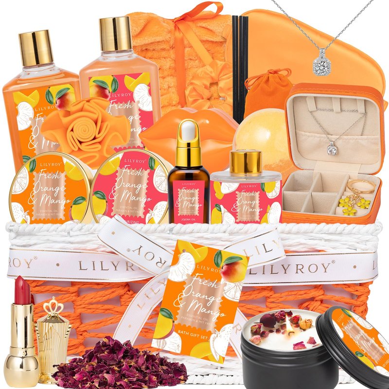 Gifts for Women, Birthday Gift - 23-Piece Spa Gift Baskets for Women, Gift Basket for Mom, Bath and Body Gift Basket, Spa Kit | Mothers Day, Christmas, Holiday, Valentines Day Gift Idea for Her
