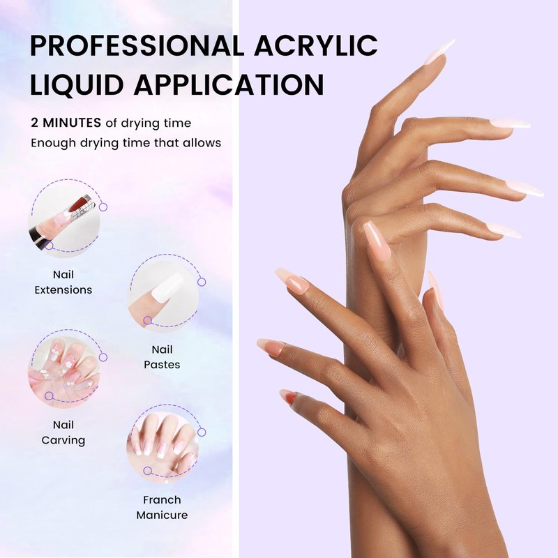 AIJIMEI Monomer acrylic nail liquid 120ml Acrylic Liquid Monomer Acrylic Professional Liquid Monomer Suitable for Acrylic Nail Extension Suitable for Beginners DIY Home Nail Salon Use