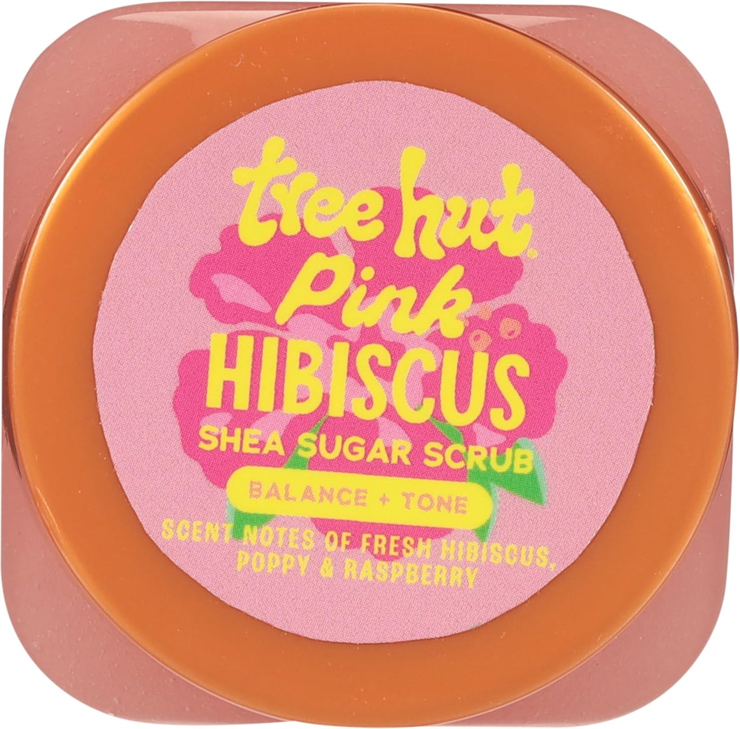Tree Hut Mini Pink Hibiscus Shea Sugar Scrub - Exfoliating & Hydrating Body Scrub, Vegan, Travel Size 3.4 oz