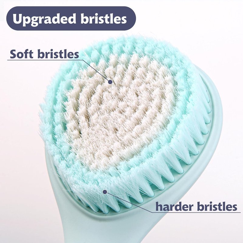 BEDELITE Back Scrubber - Soft Bath Brush with Long Handle (16.4 Inches) | Anti-Slip Exfoliator for Men & Women