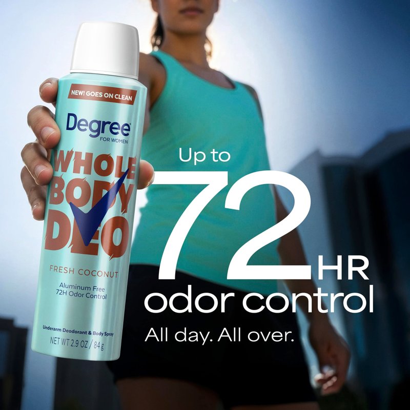 Degree Women Deodorant Spray Fresh Coconut Scent Aluminum Free 72H Odor Protection 2.9 FO
