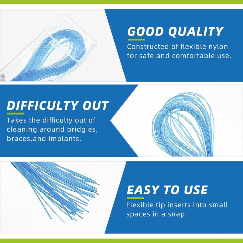 RioRand Floss Threaders - Essential Oral Health Tool for Braces & Implants | 200 Count (Pack of 4)