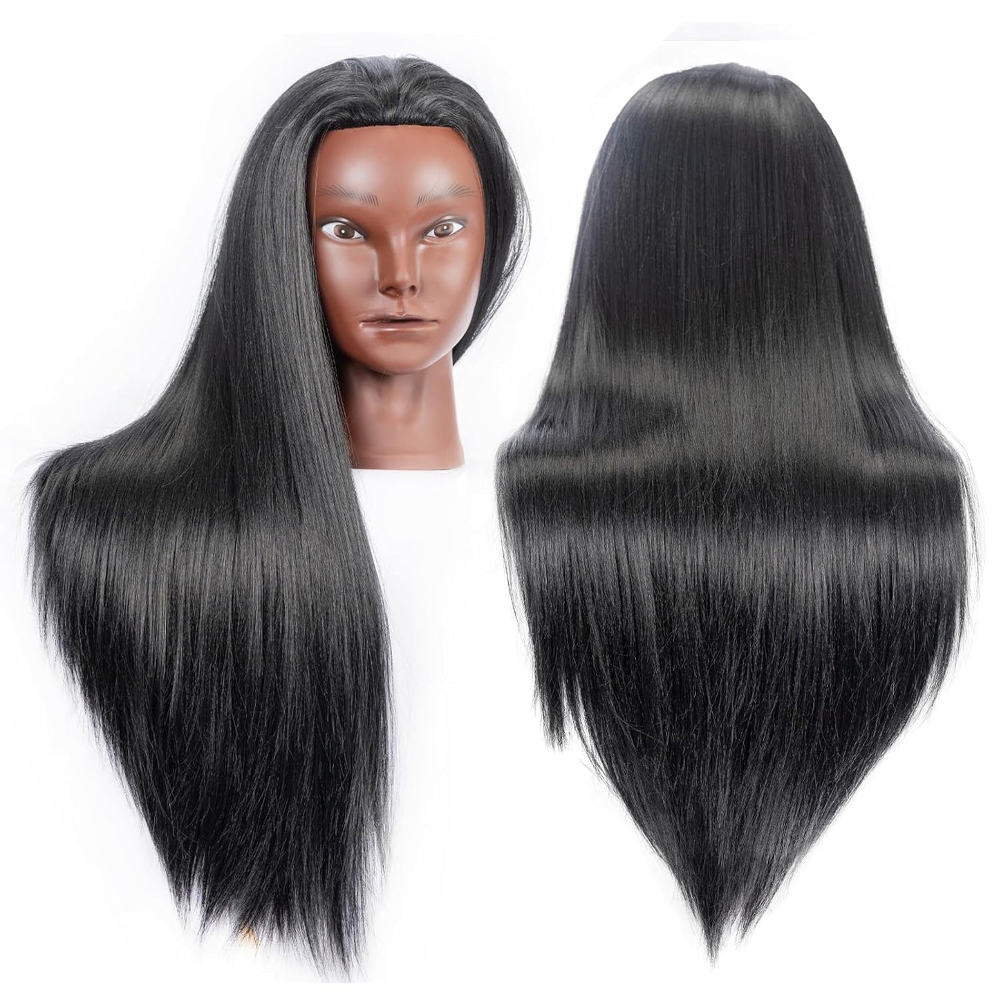 Skiennix Training Head - 26"-28" Mannequin Head for Hair Styling & Braiding Practice with Clamp Holder