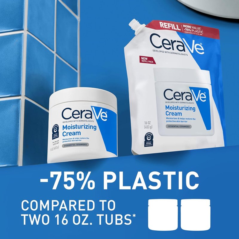CeraVe Moisturizing Cream - Hydrating Body & Face Moisturizer with Hyaluronic Acid | 16 Ounce Refill